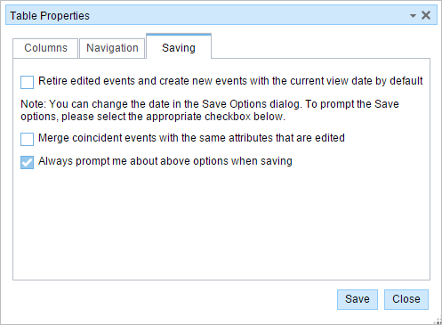 Saving tab Saving tab